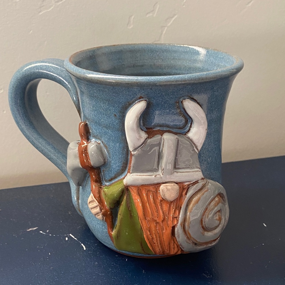 Mudworks Pottery Mug with 2D Viking
